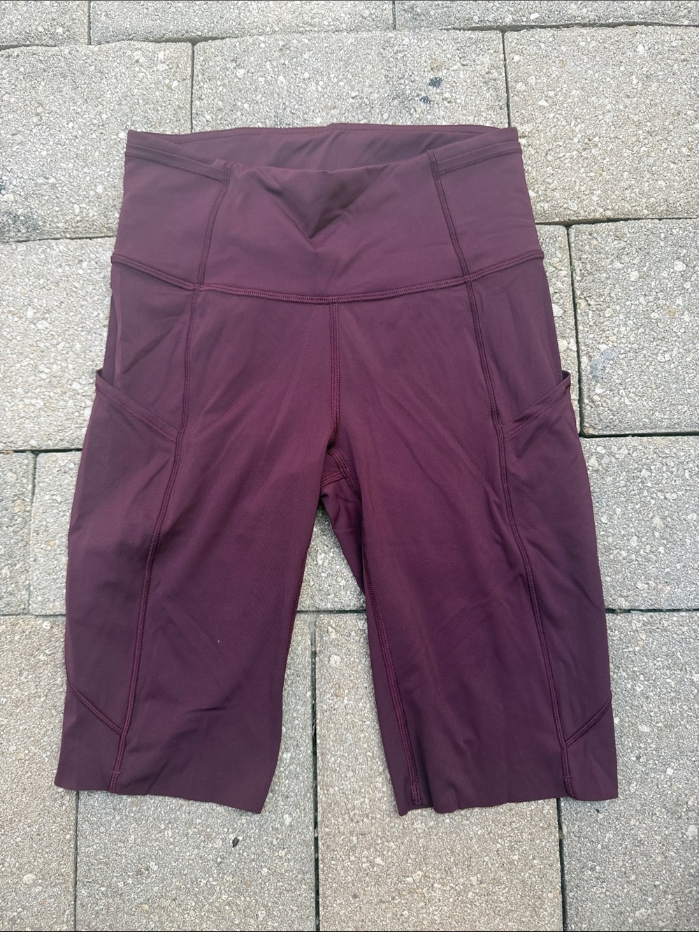 lululemon athletica Deep Maroon High-Rise Bike Shorts with Side Pockets